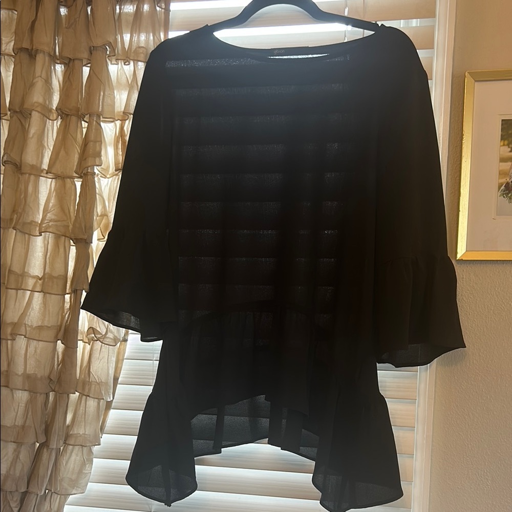 Gibson Black Textured Blouse